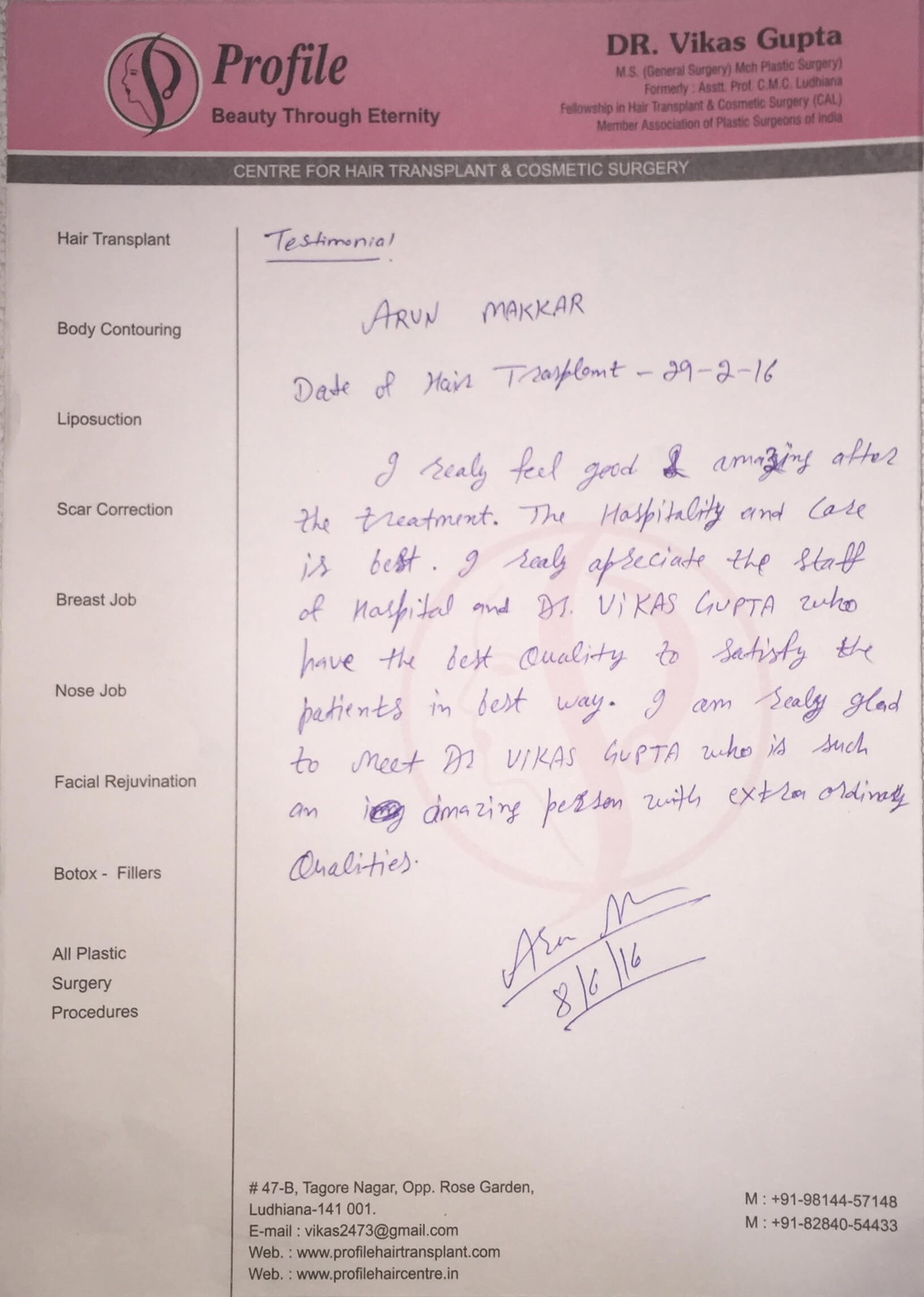 Mr. Arun Makkar